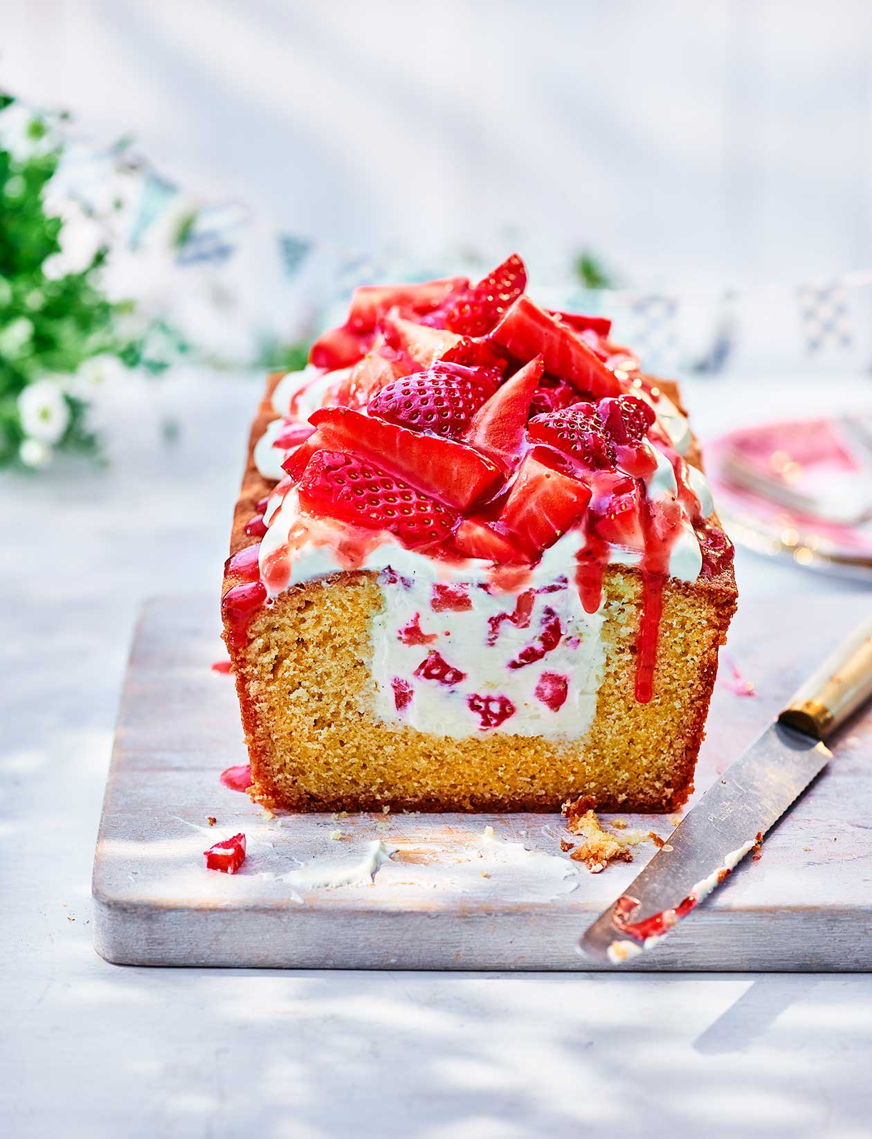 Strawberry cheesecake loaf recipe | Sainsbury`s Magazine