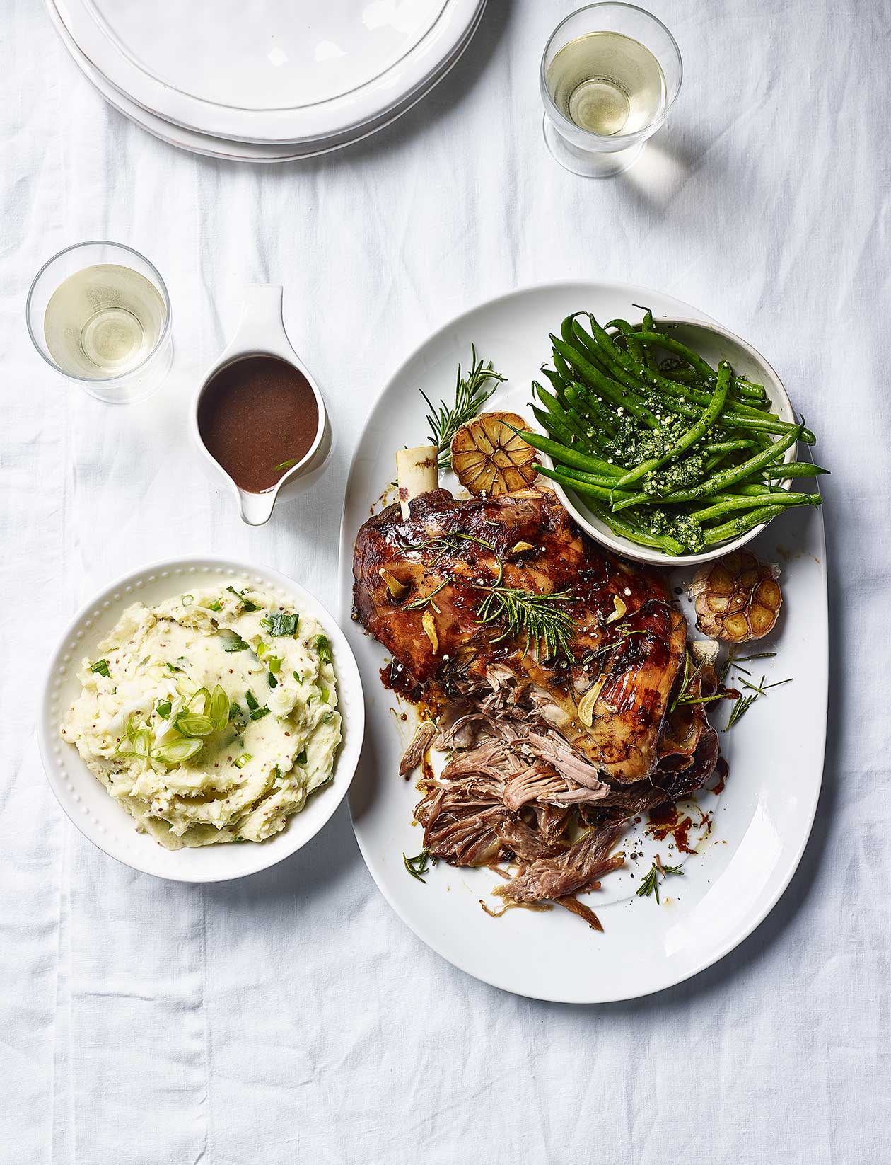 Slow-roasted lamb with spring onion mash and pistou recipe | Sainsbury ...