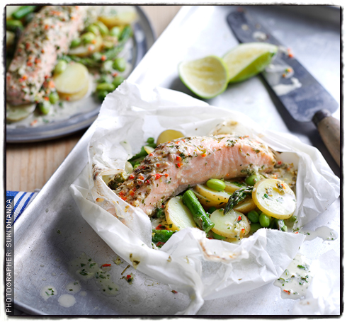 Thai Flavoured Salmon Parcels Sainsbury S Magazine