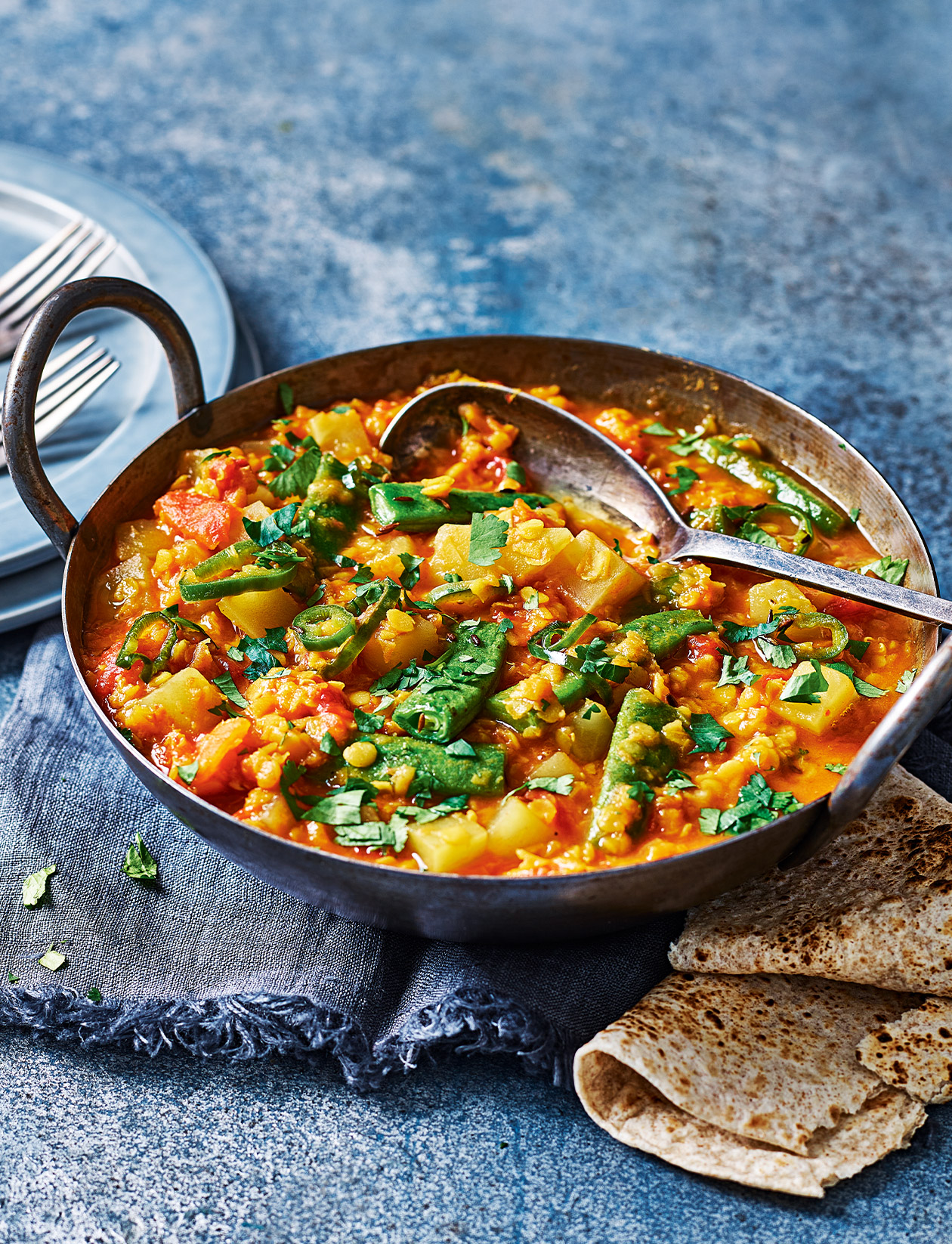 Green bean and cheap lentil curry