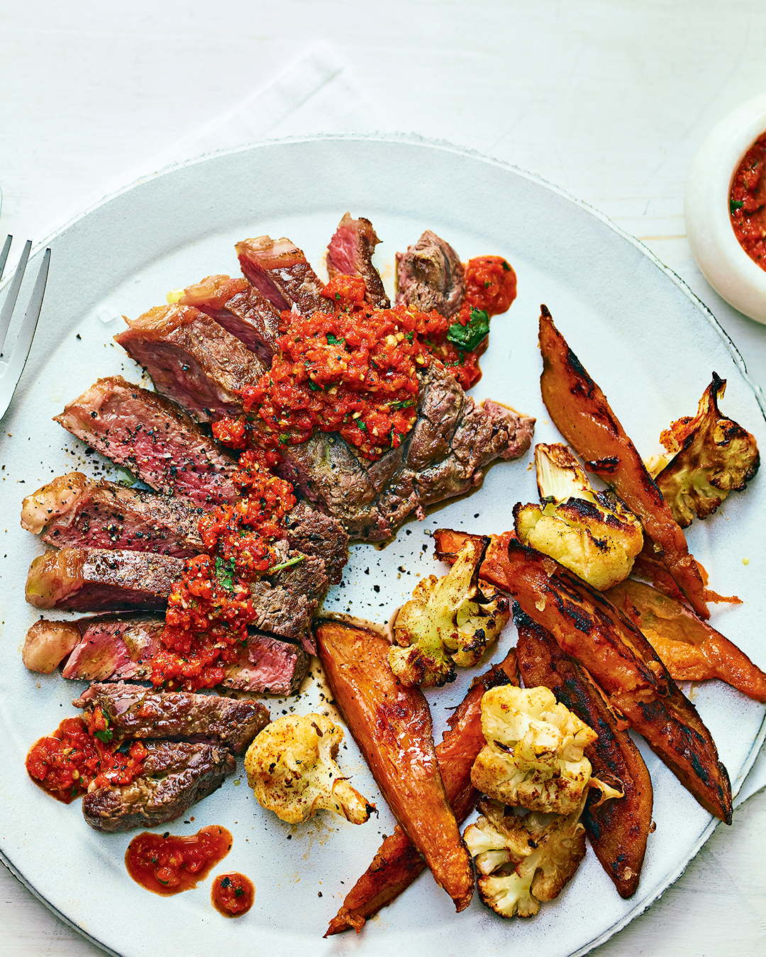 Piri-piri steak with smoky veg recipe | Sainsbury`s Magazine