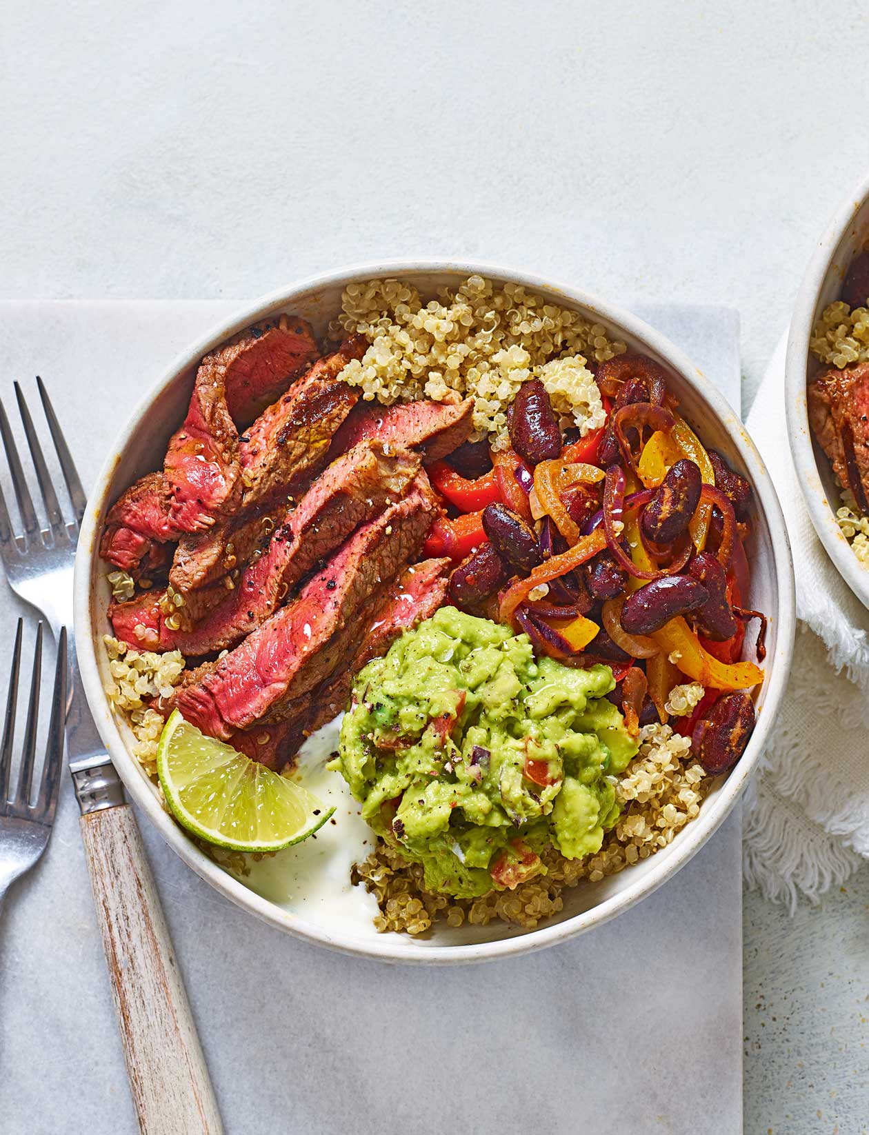 chipotle-steak-fajita-bowl-recipe-sainsbury-s-magazine