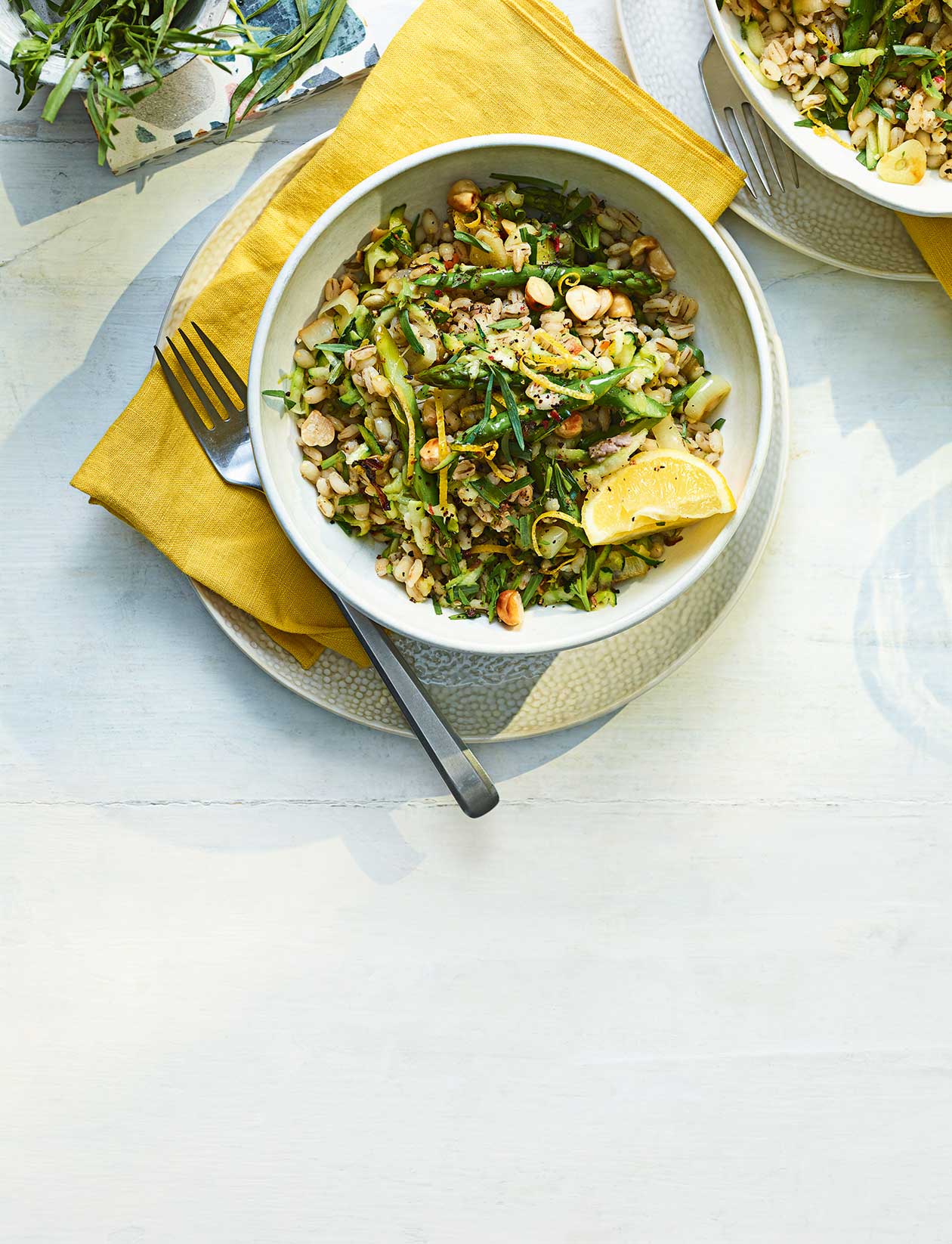 Lemony courgette pearl barley risotto recipe | Sainsbury`s Magazine