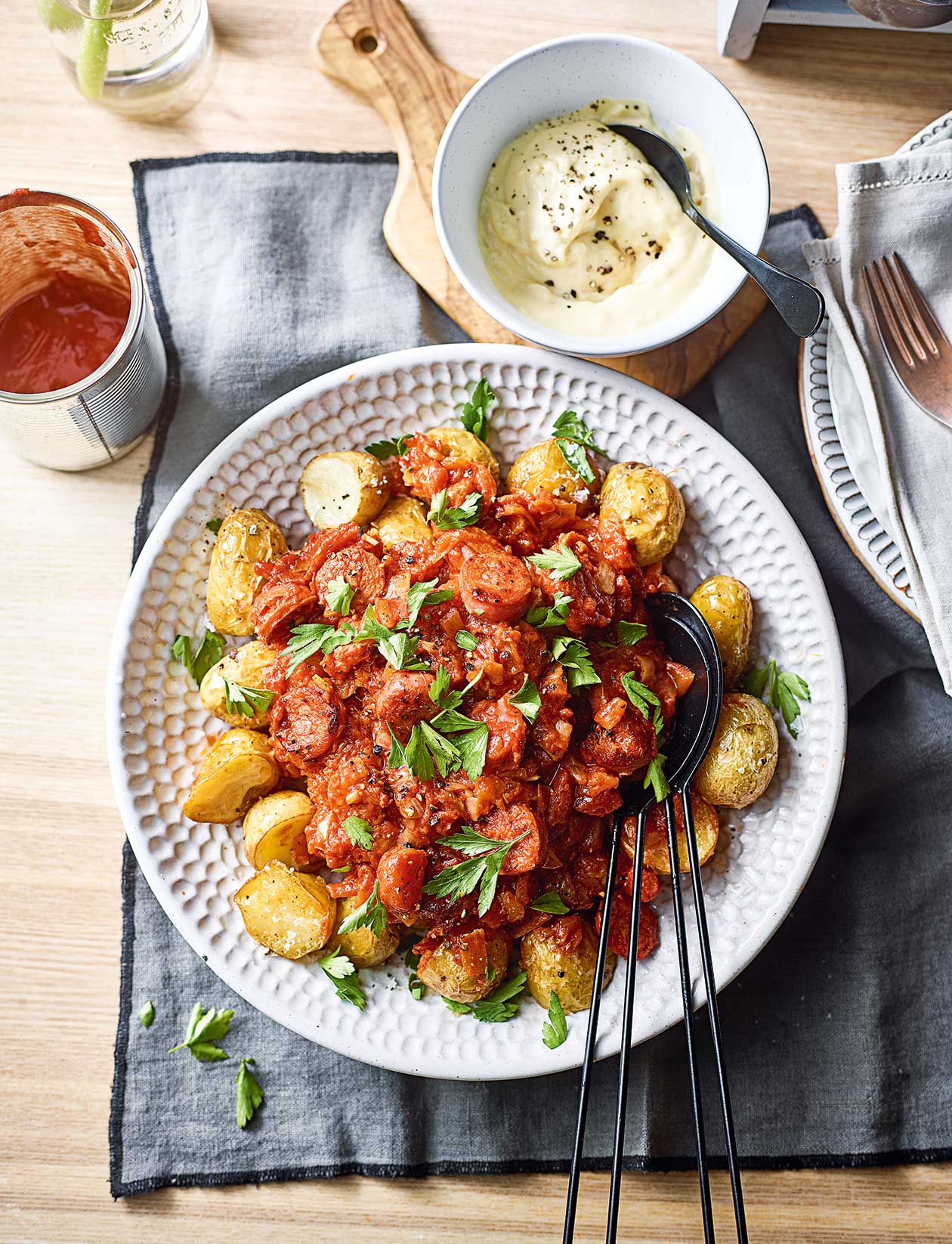 image of Chorizo Patatas Bravas recipe by Sainsbury’s Magazine