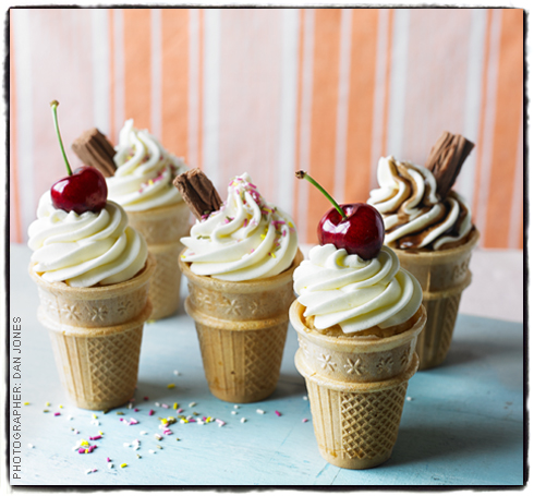 Jo Wheatley's ice-cream cornet cupcakes  Sainsbury's Magazine