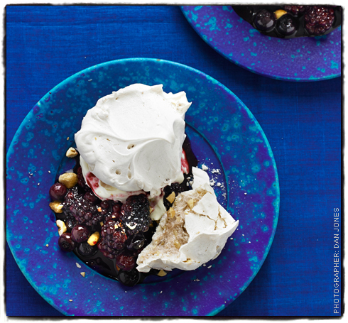 Blackberry hazelnut meringues | Sainsbury's Magazine