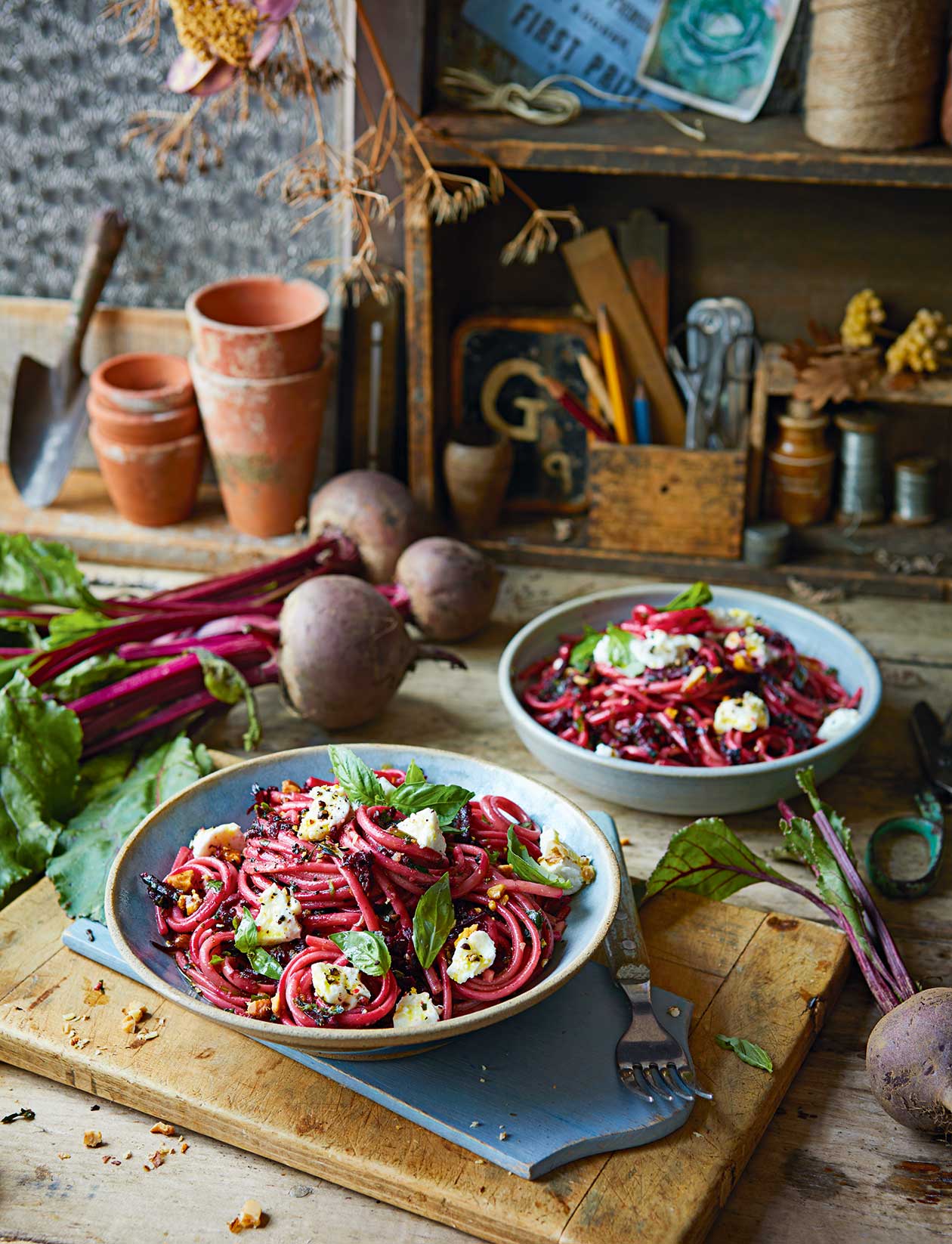 Nutty beetroot pesto pasta recipe | Sainsbury`s Magazine