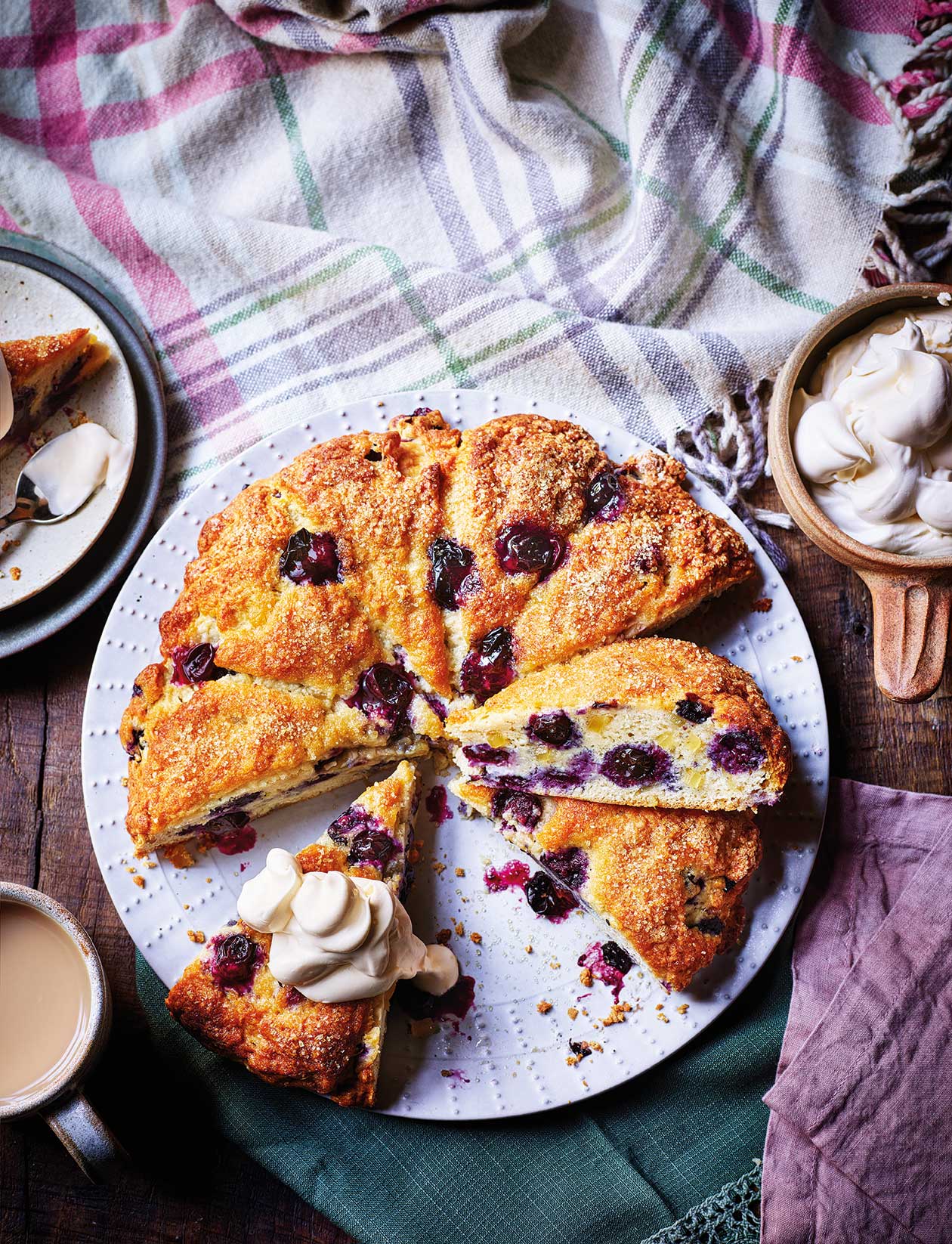 image of Buttermilk, Blueberry and Ginger Scone Cake recipe by Sainsbury’s Magazine