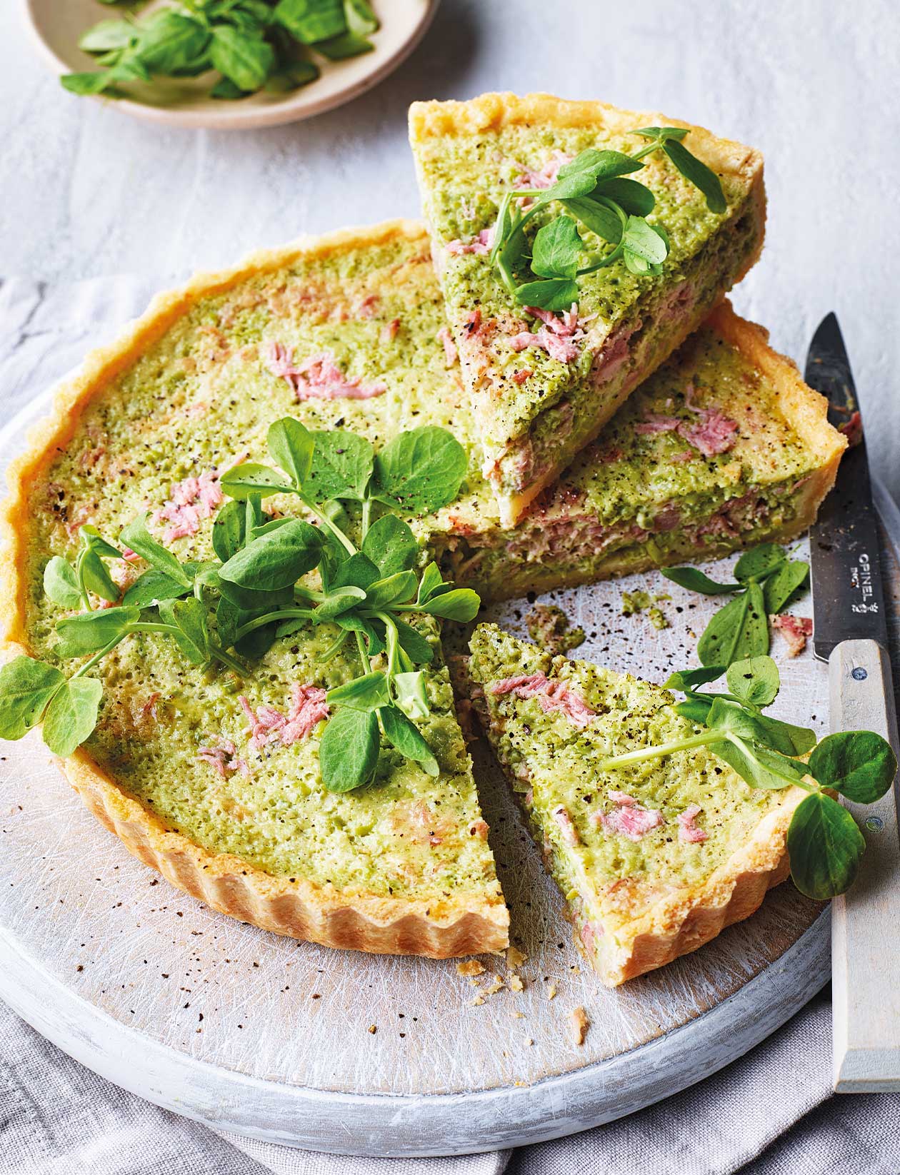 Pea, ham and mint quiche recipe | Sainsbury`s Magazine