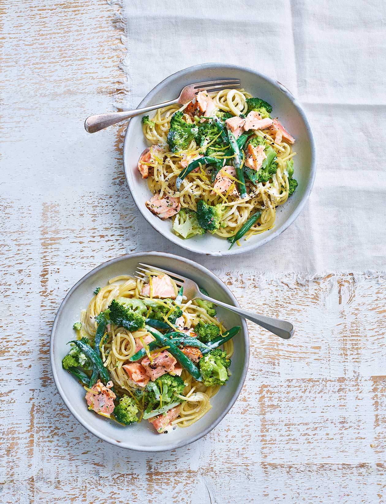 Salmon and broccoli spaghetti recipe | Sainsbury`s Magazine