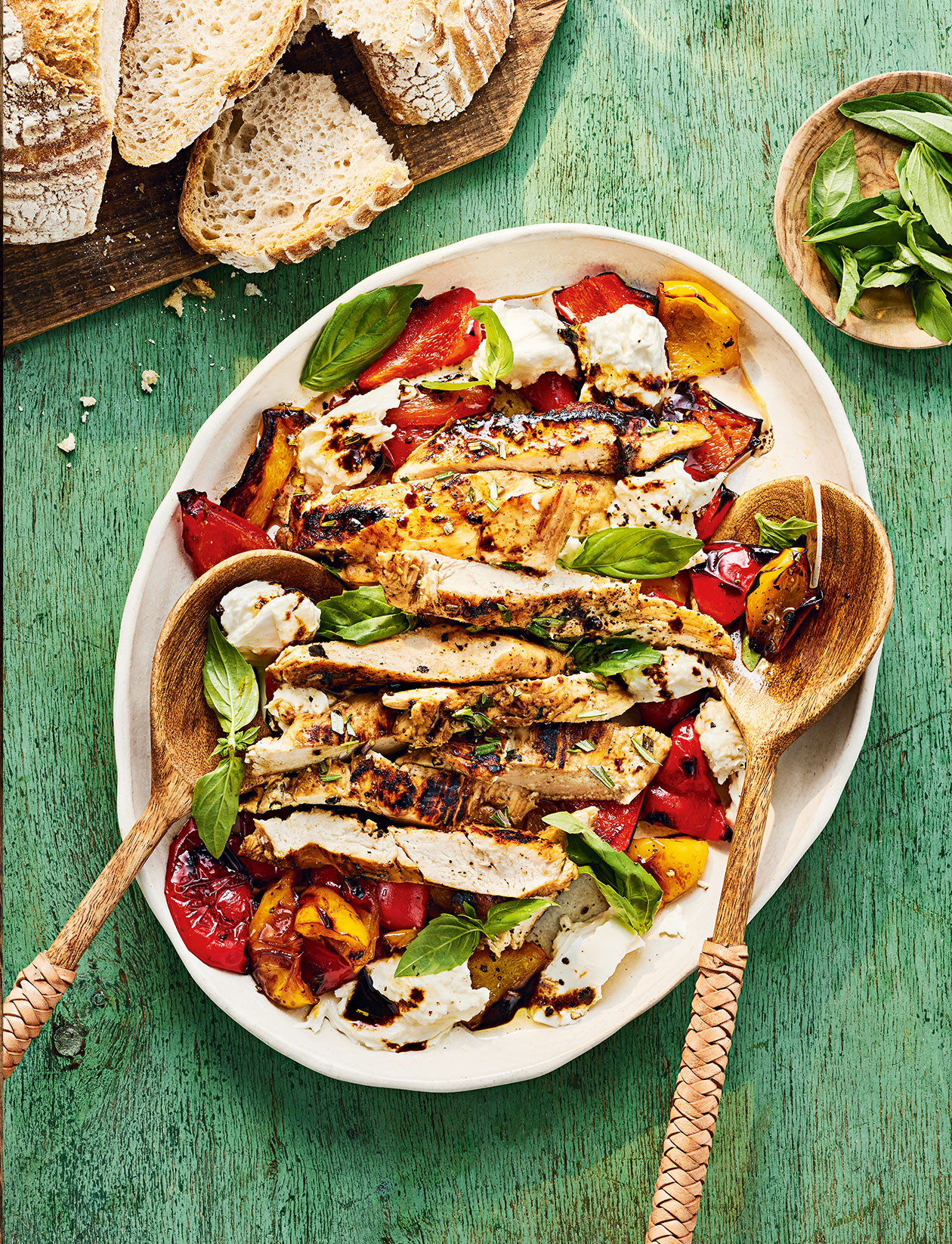 Balsamic chicken with pepper caprese recipe | Sainsbury`s Magazine