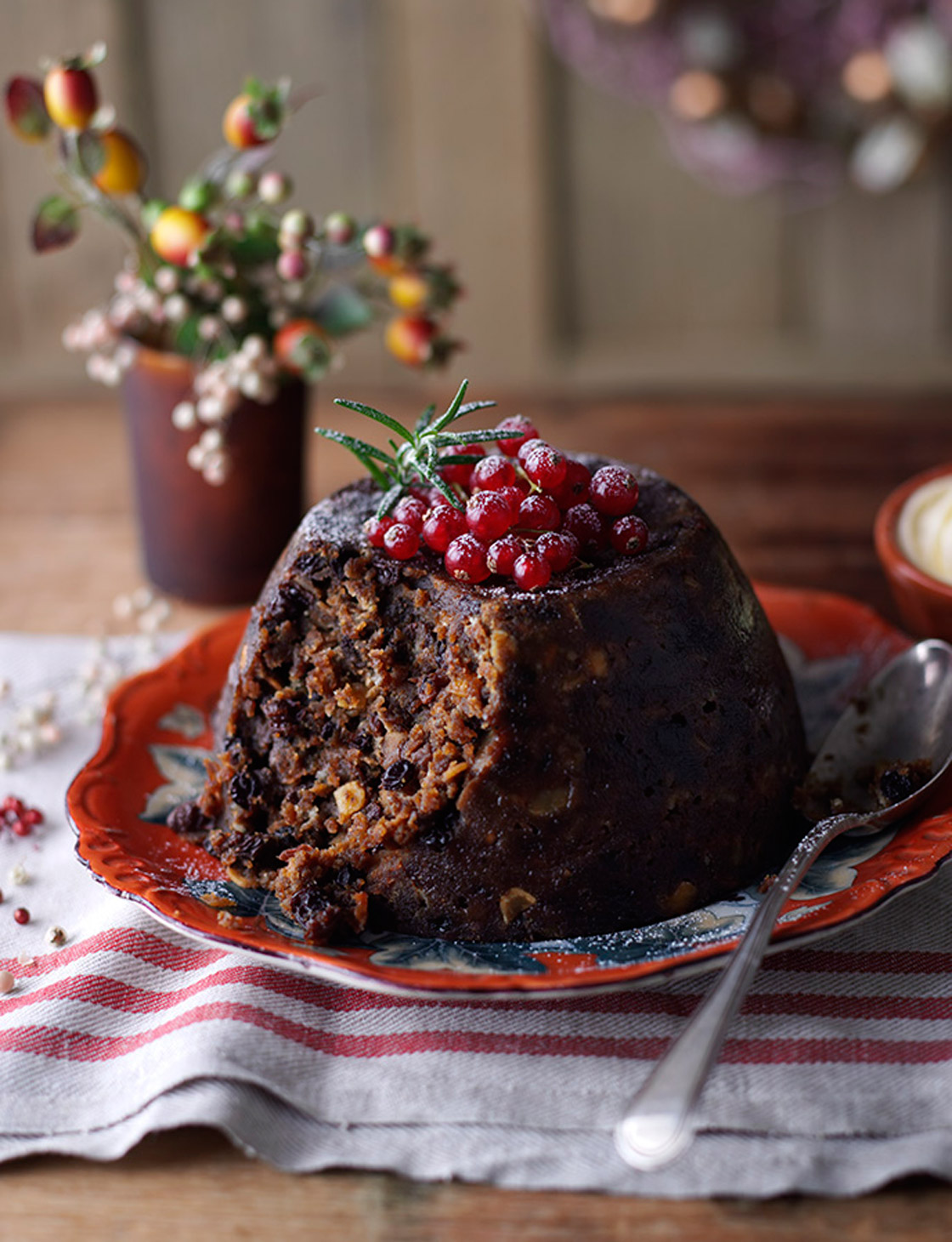 Classic Christmas pudding with brandy butter Sainsbury's Magazine
