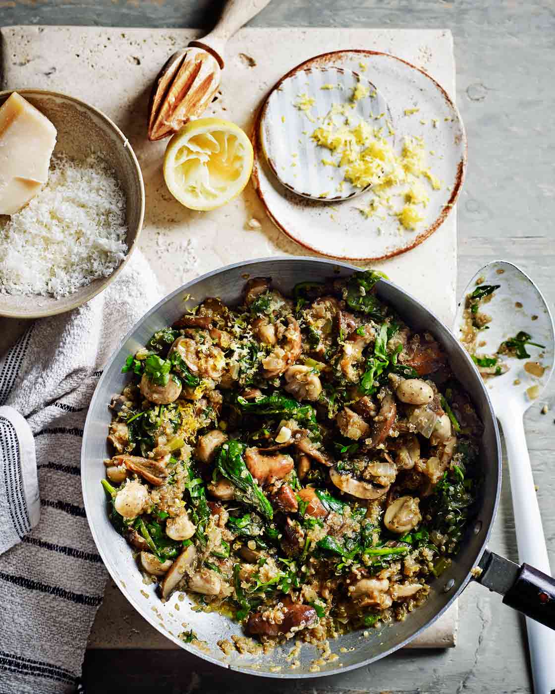 Mushroom And Spinach Quinoa Risotto Sainsbury S Magazine