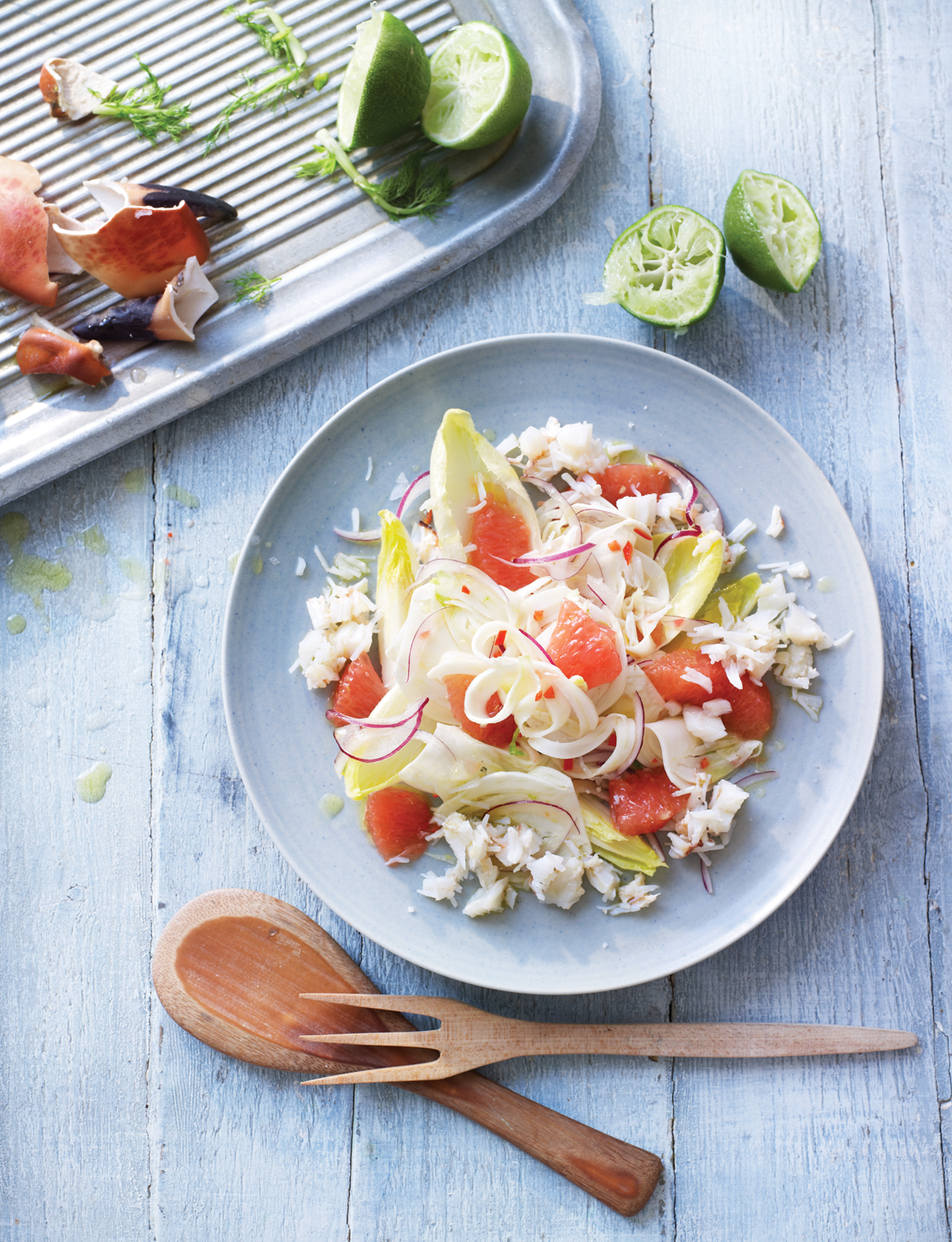 Spiced crab salad with fennel, grapefruit and chicory | Sainsbury`s ...