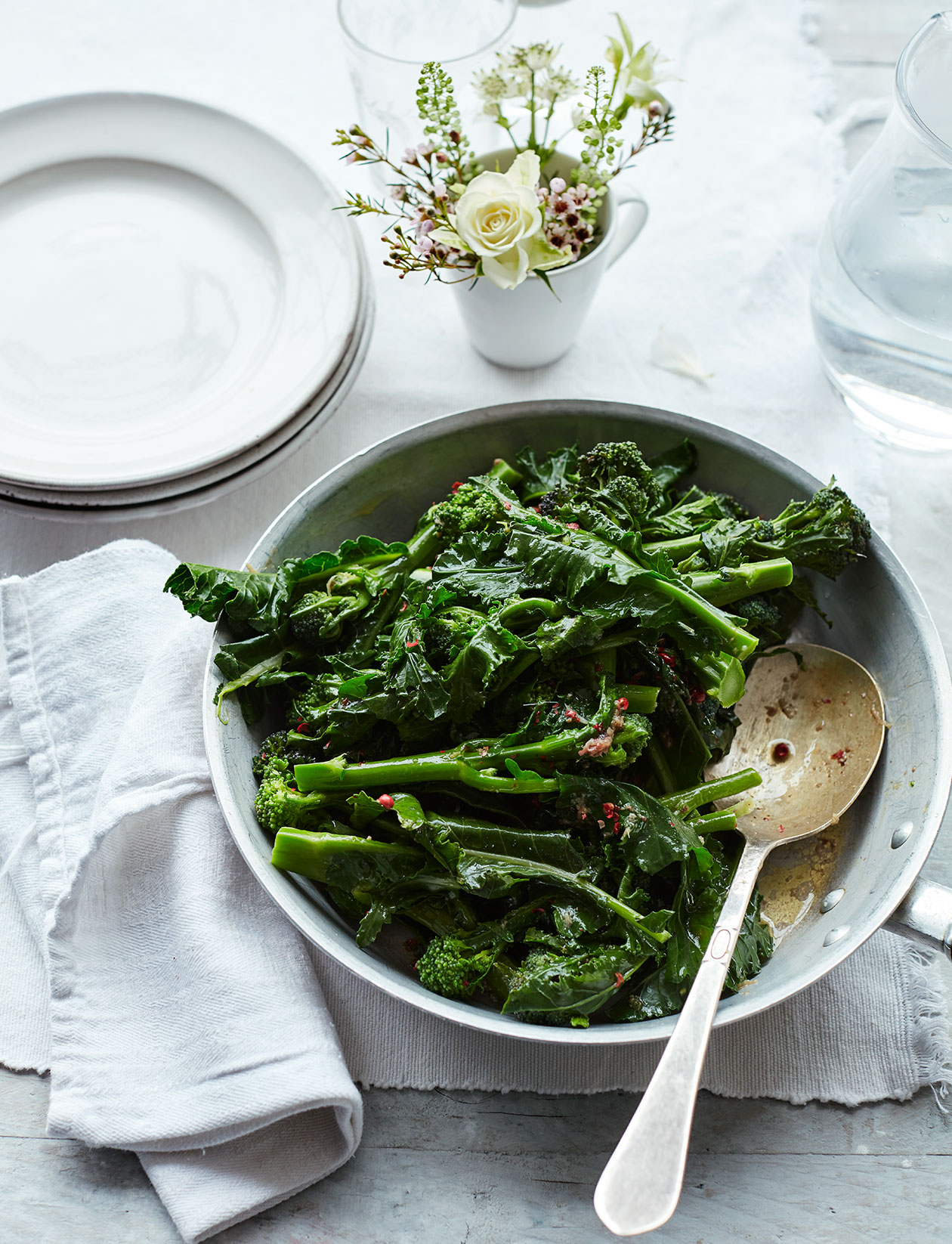 Purple sprouting broccoli, jersey royal, burrata & anchovy salad recipe