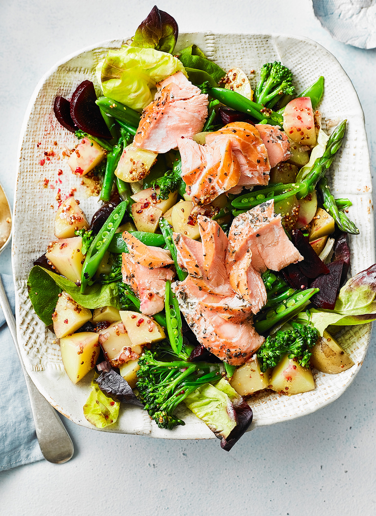 Maple smoked salmon and potato salad recipe | Sainsbury`s Magazine