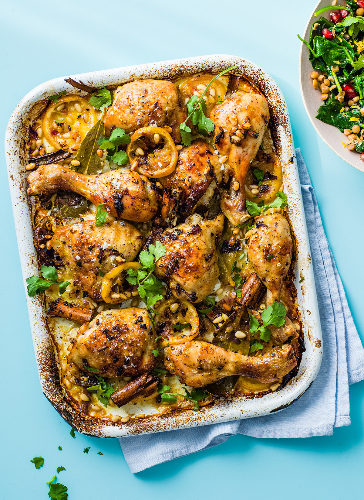 Spiced chicken traybake with spinach and lentils recipe | Sainsbury`s ...