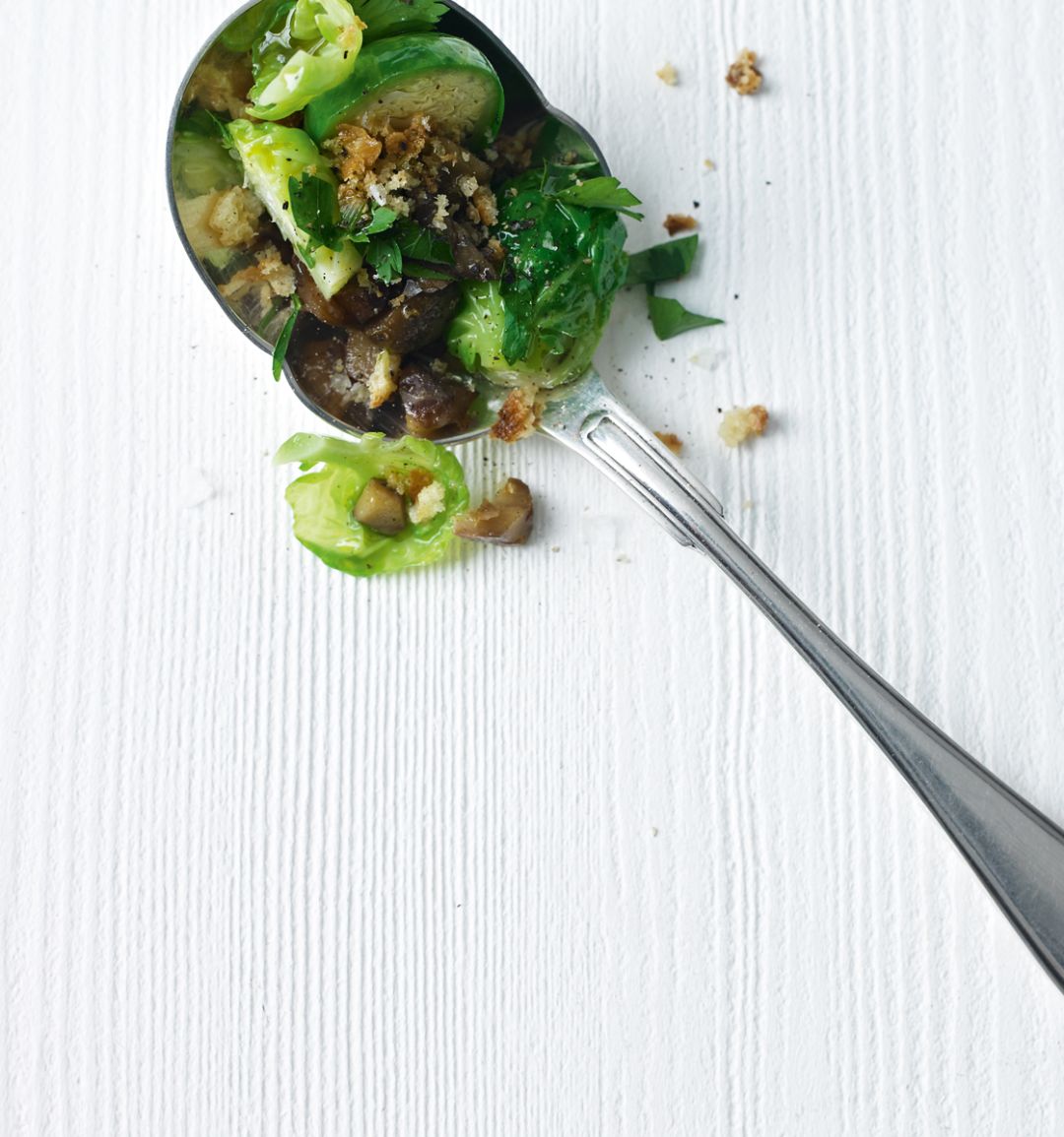 Brussels sprouts with chestnut and parsley crumbs
