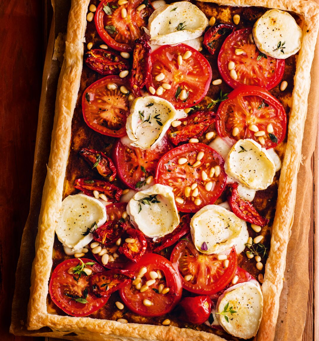 Tomato and goats’ cheese tart