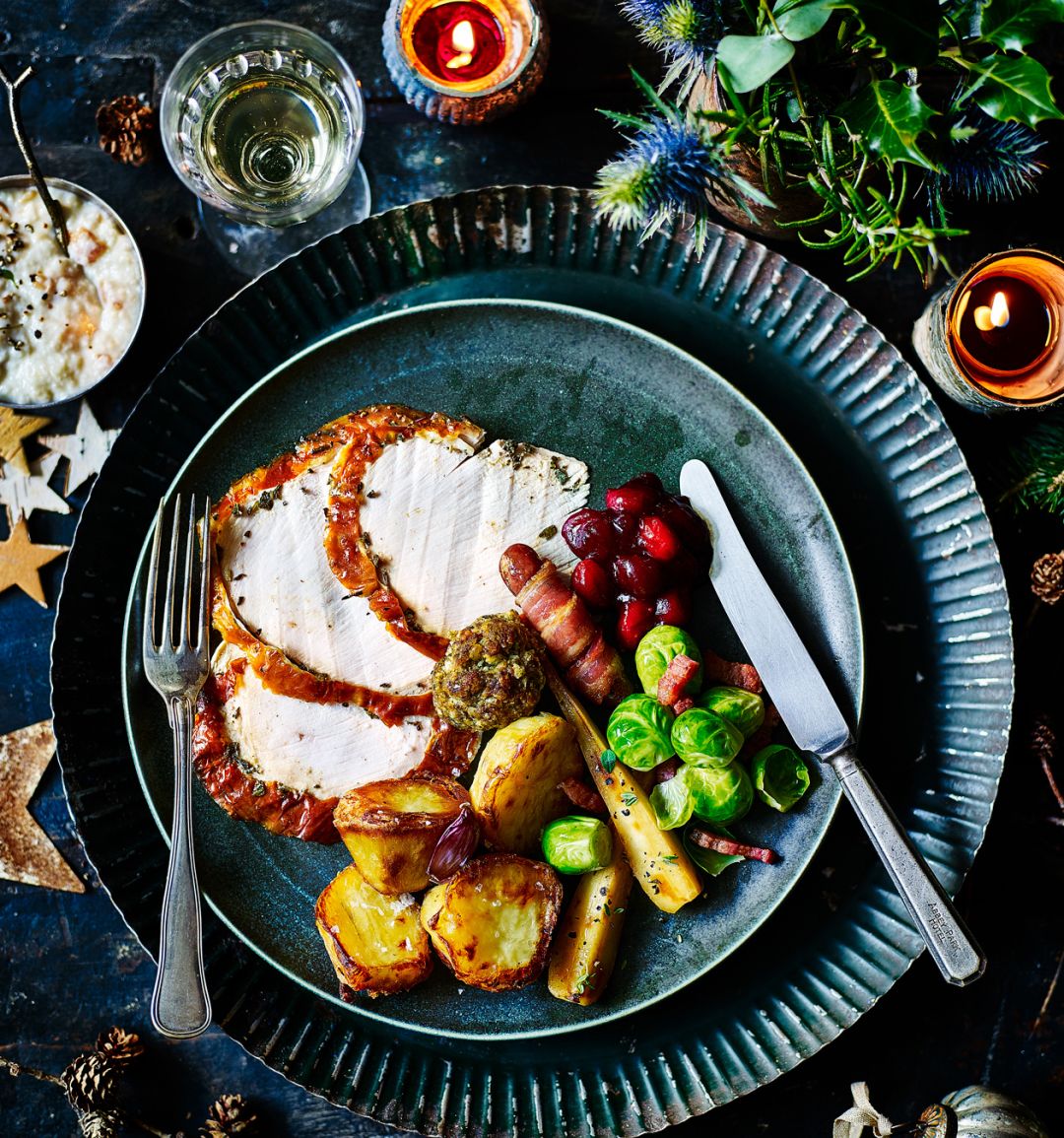 Sage butter-basted turkey crown