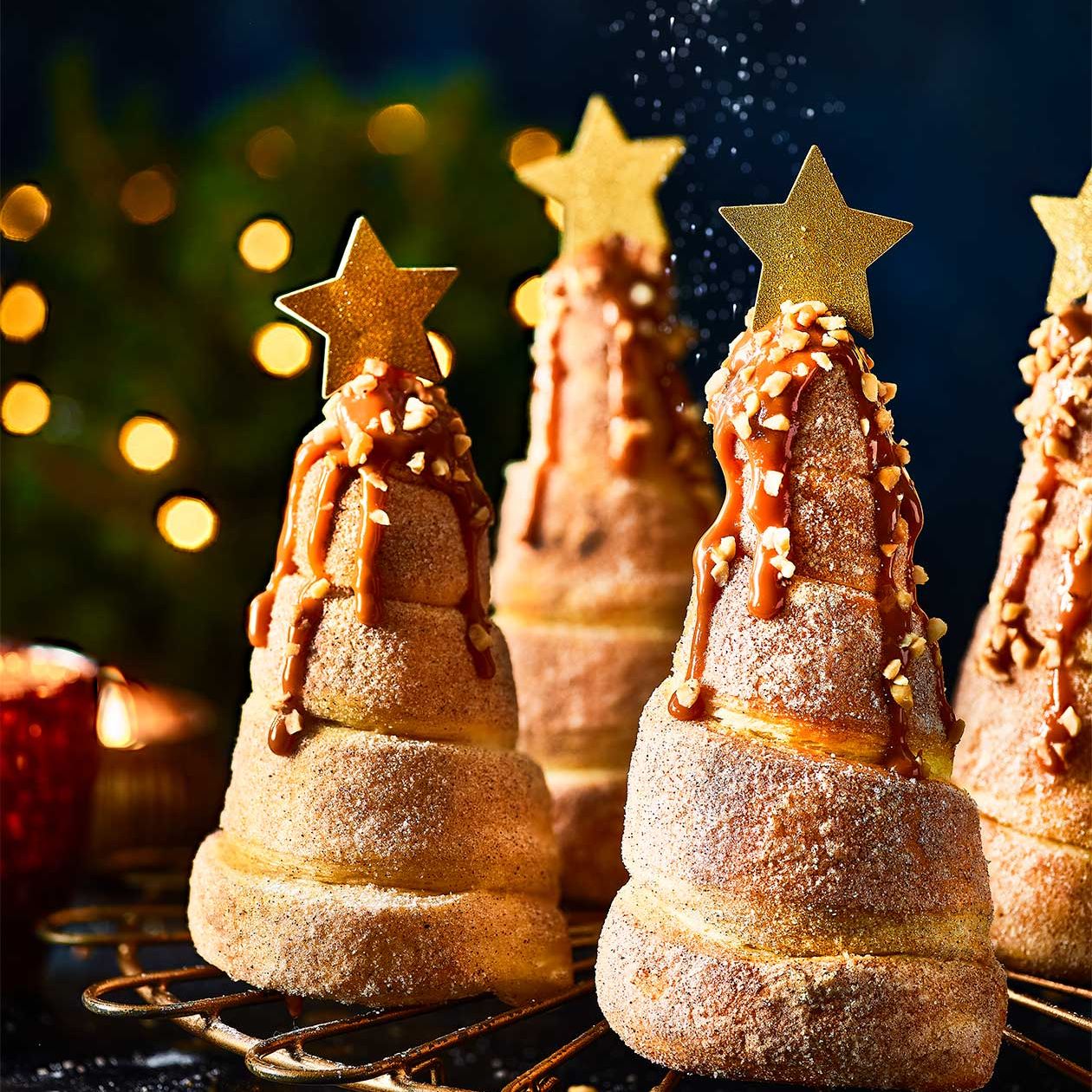 Chocolate caramel Christmas trees recipe | Sainsbury`s Magazine