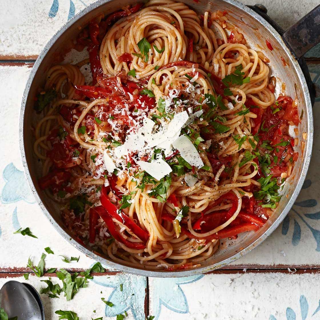 Tomato and pepper arrabbiata pasta | Sainsbury`s Magazine