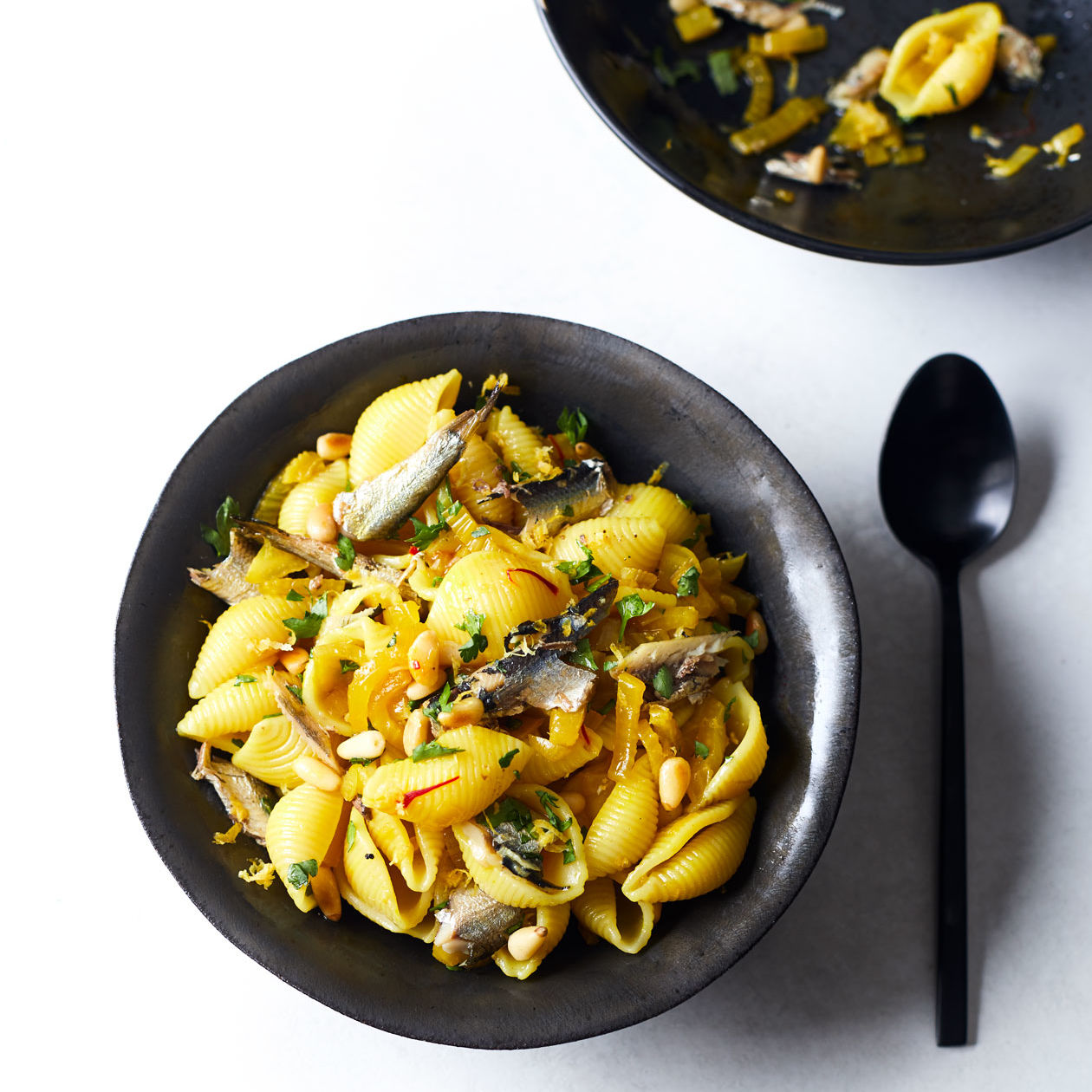 Pasta shells with sardines, fennel and saffron recipe | Sainsbury`s Magazine