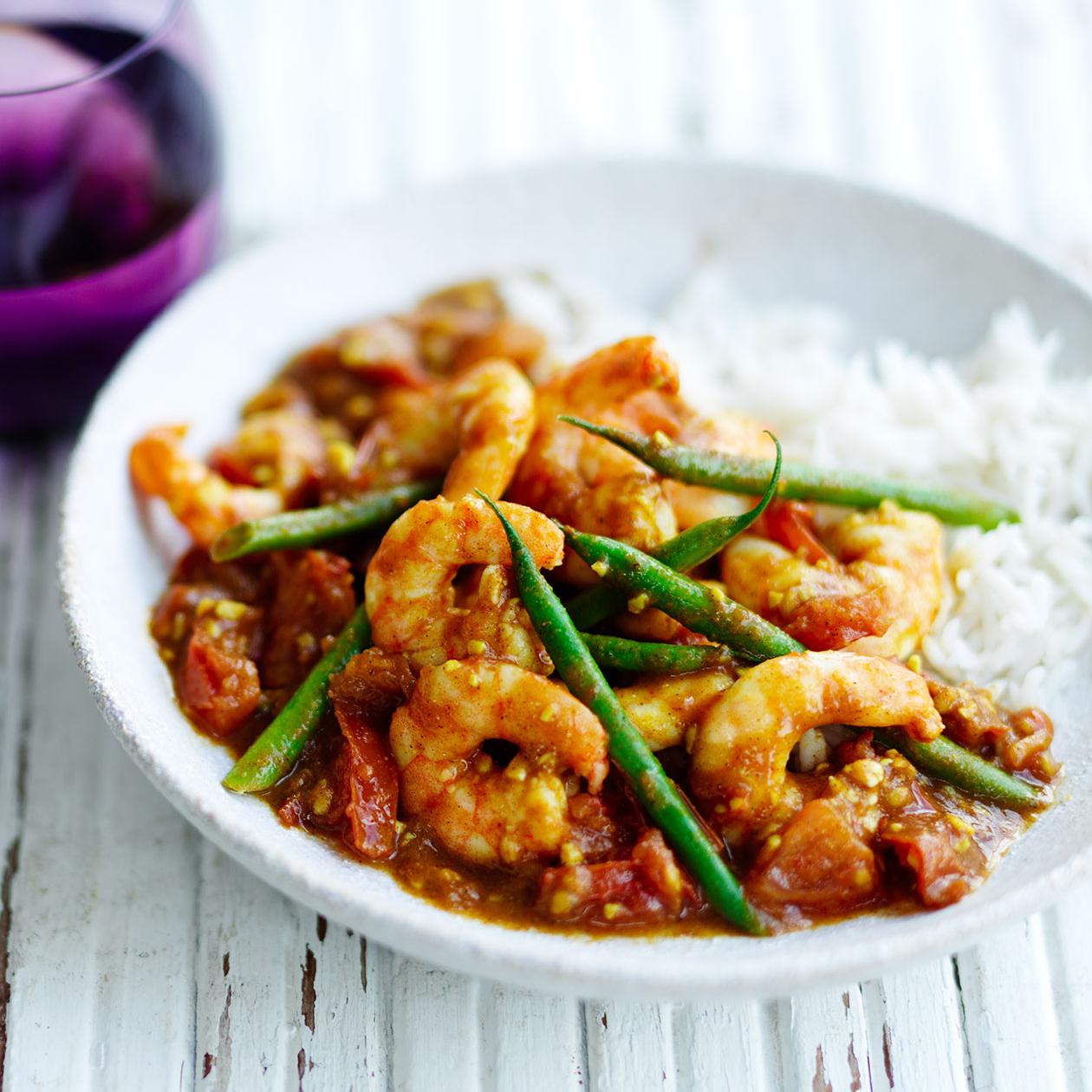 Tamarind Prawns With Cinnamon Rice Recipe Sainsbury S Magazine