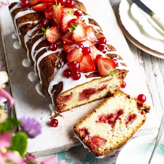 Strawberry And Redcurrant Loaf Cake Sainsbury S Magazine