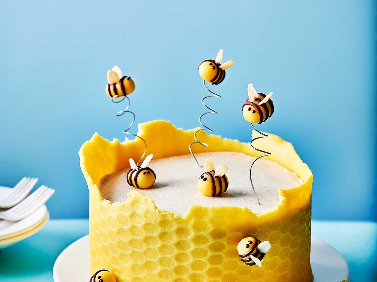 Honey Bee Themed Two Tier Fondant Cake - The Cake World Shop