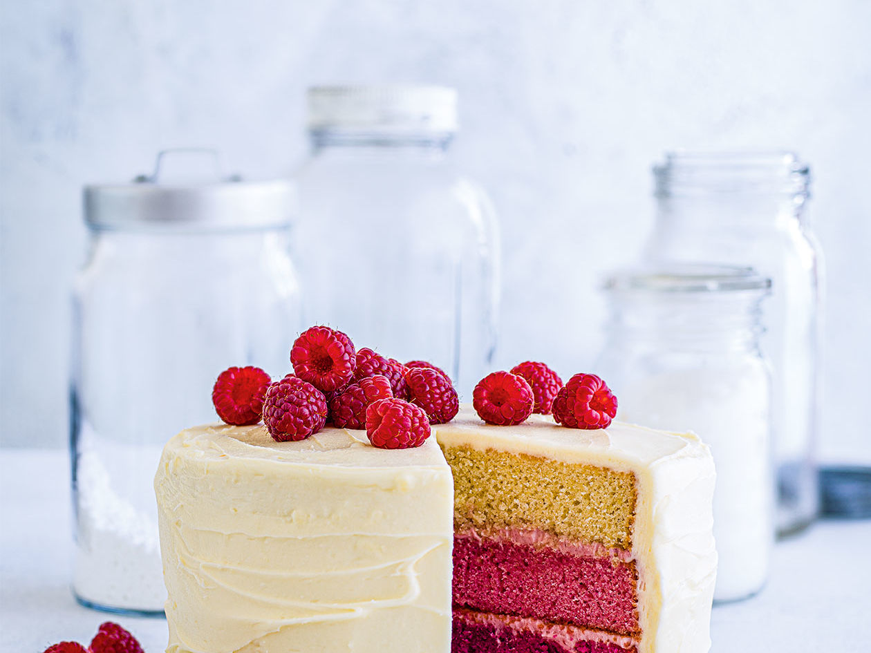 Pink lemonade ombré cake recipe | Sainsbury`s Magazine