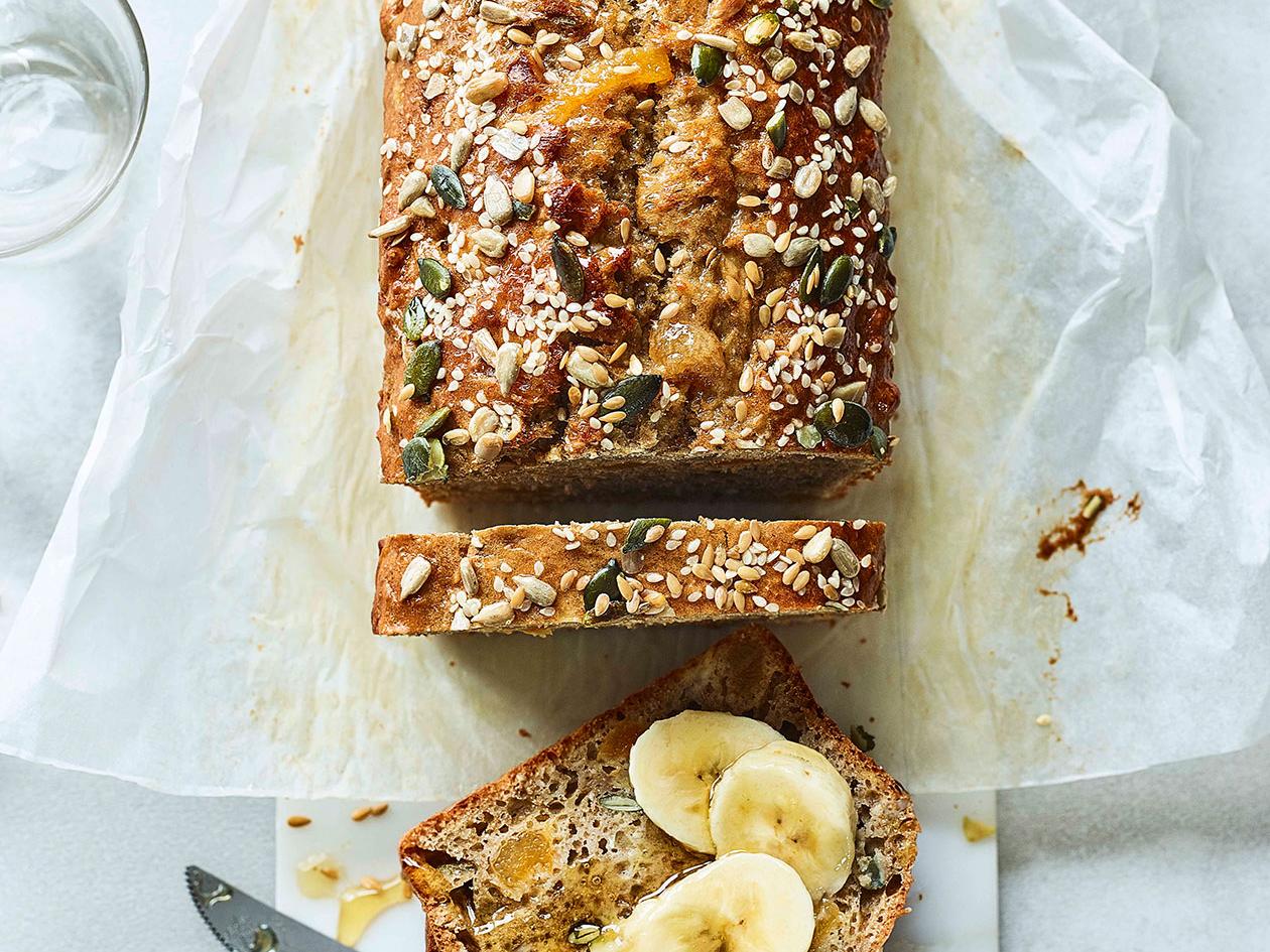 Seeded banana and apricot loaf recipe | Sainsbury`s Magazine
