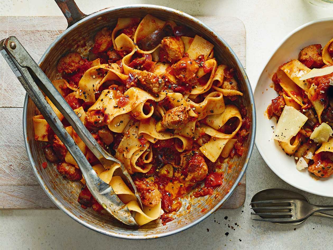 Sausage and chestnut ragu recipe | Sainsbury`s Magazine