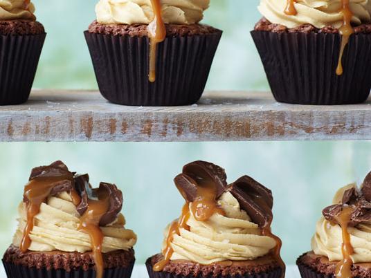 Chocolate Peanut Butter Brownie Cupcakes Recipe | Food Network Kitchen |  Food Network