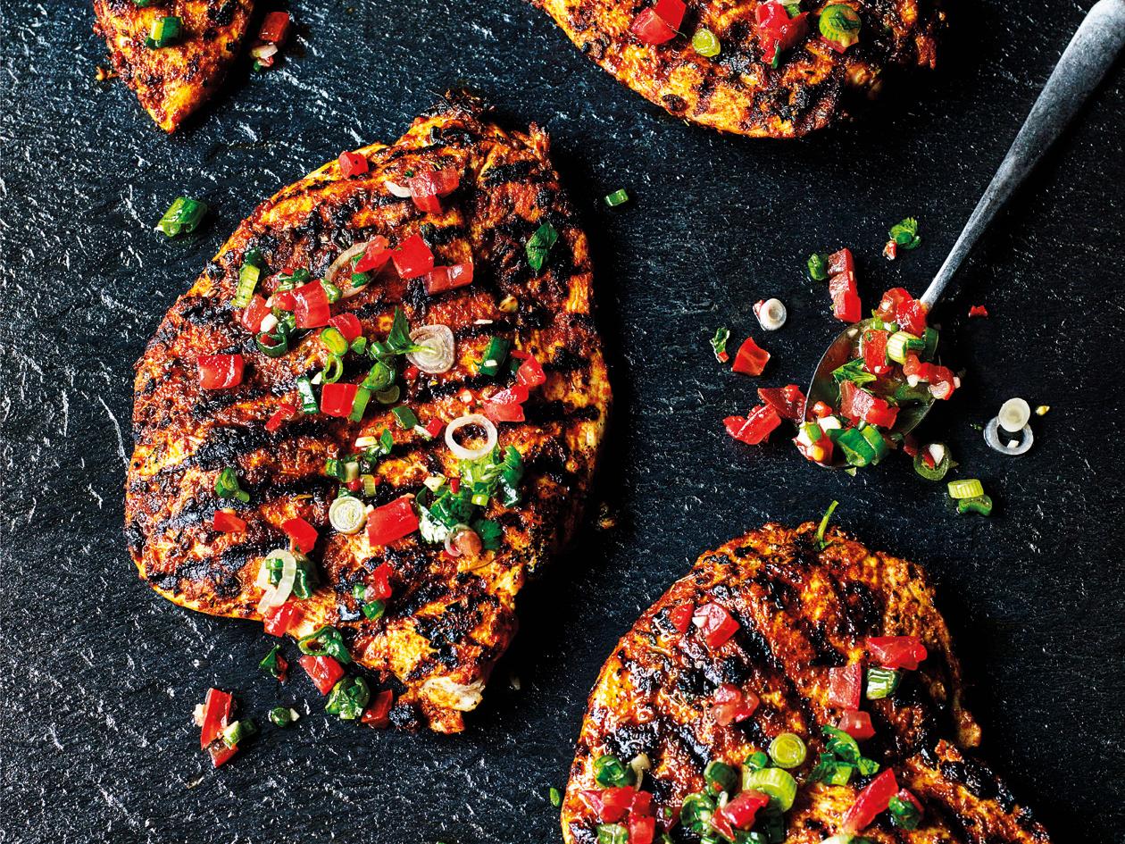 Cajun Butterflied Chicken With Salsa Recipe Sainsbury S Magazine