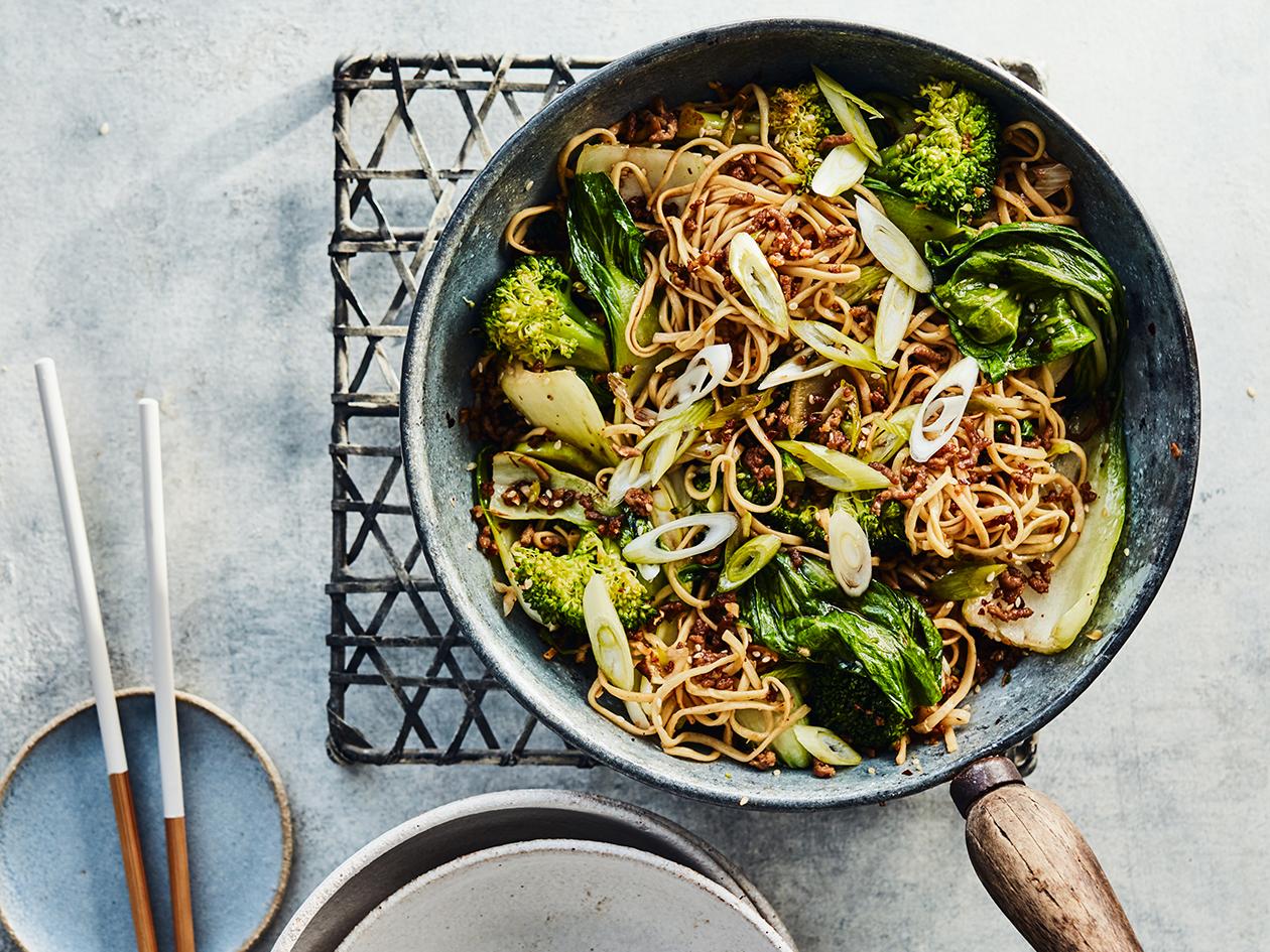 Crispy lamb noodles recipe | Sainsbury`s Magazine