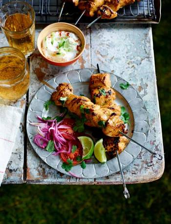 Chicken tikka kebabs