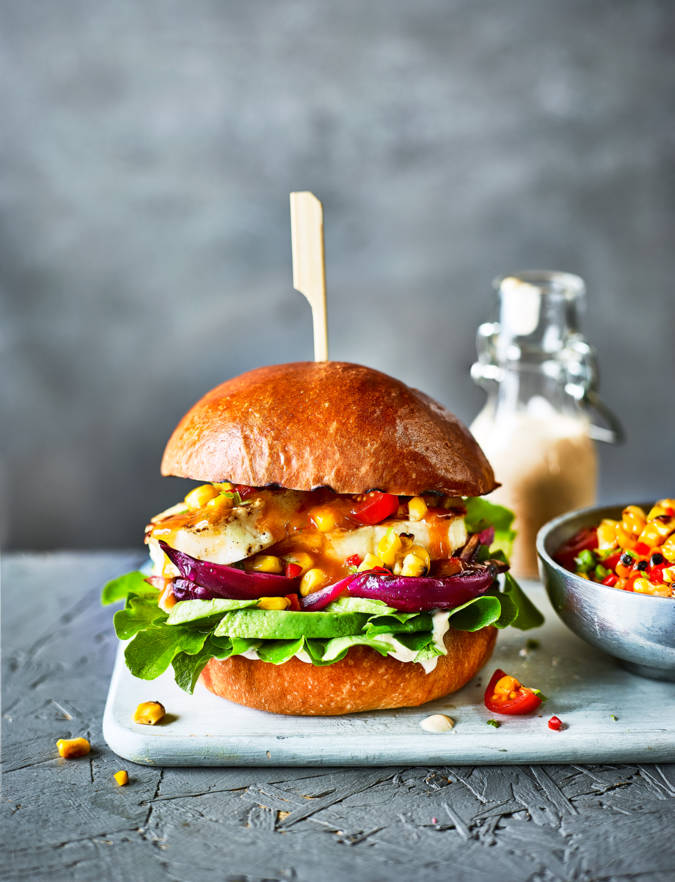 Peri Peri Halloumi Burger With Sweetcorn Salsa - 