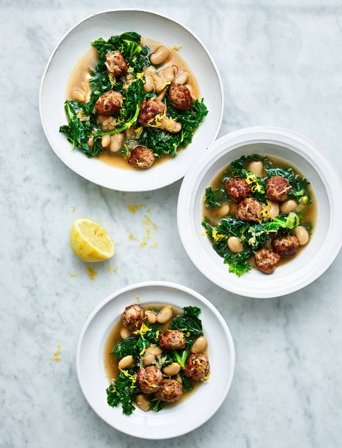 Sausage, kale and butter bean one-pot recipe | Sainsbury's Magazine