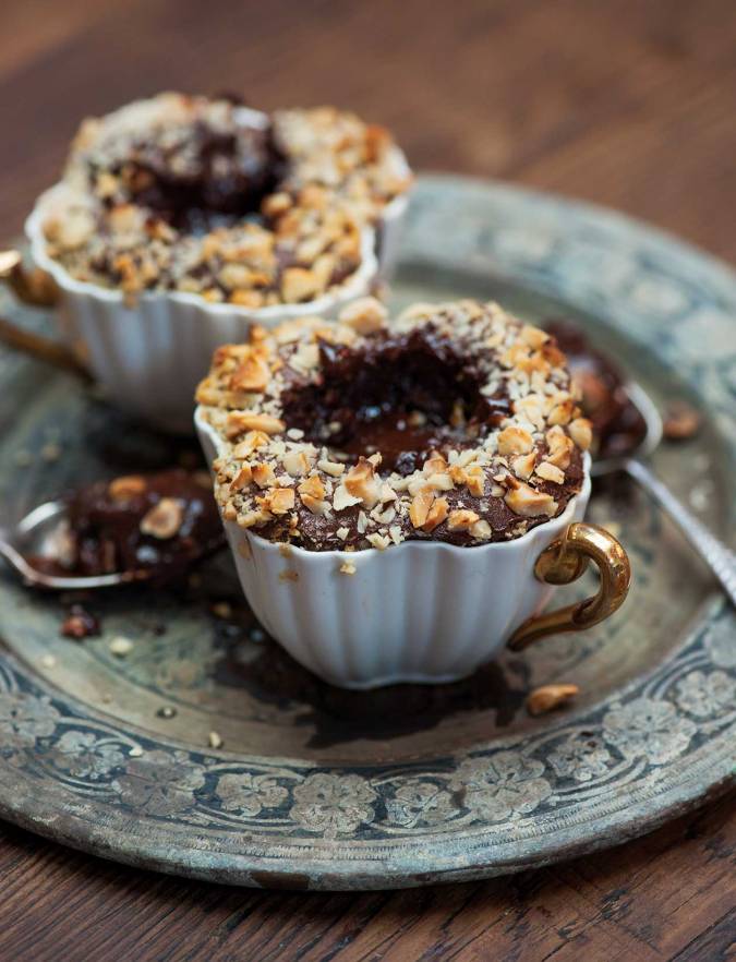Roasted hazelnut hot chocolate puddings recipe | Sainsbury's Magazine
