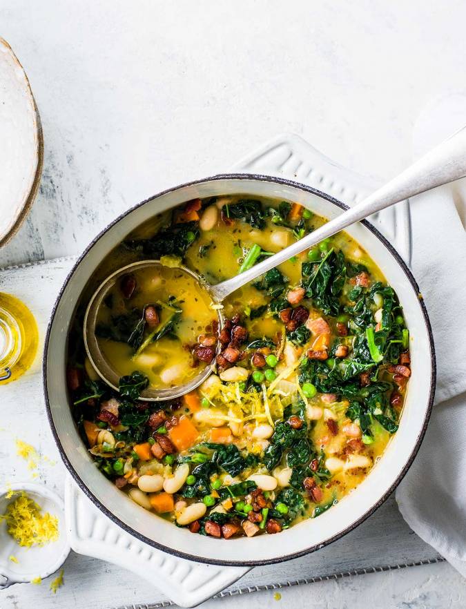 Tuscan bean and pancetta soup recipe | Sainsbury's Magazine