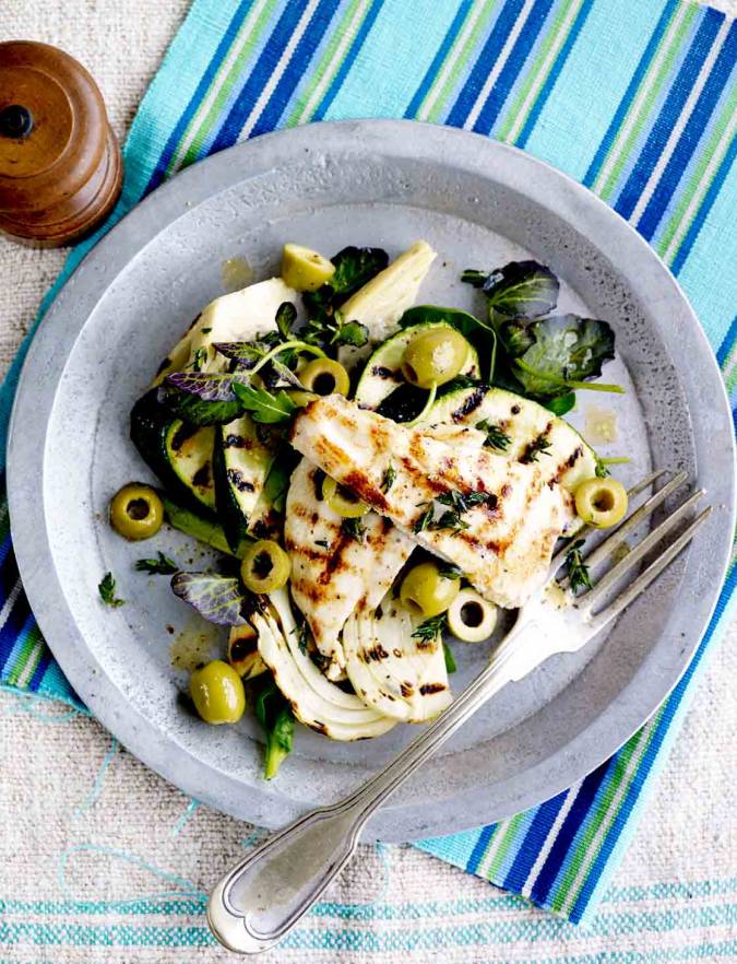 Griddled Chicken With Warm Courgette And Fennel Salad