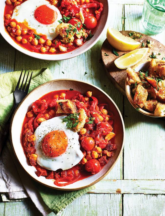 spanish-chickpea-and-chorizo-stew-with-fried-eggs-recipe-sainsbury-s