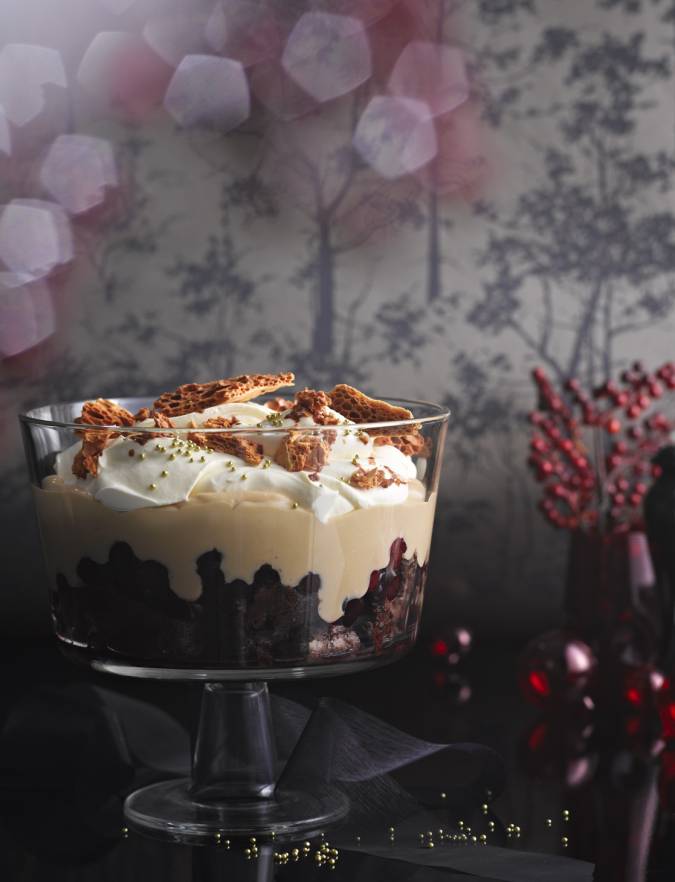 Chocolate Brownie, Cherry And Honeycomb Trifle | Sainsbury's Magazine