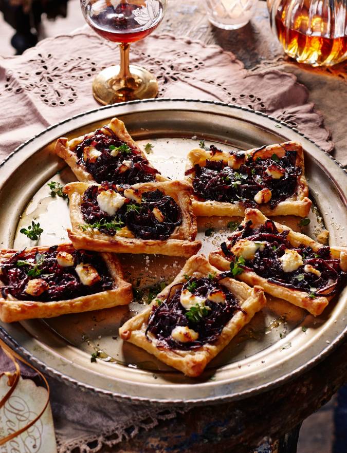 Red Wine Onion Tarts With Goats Cheese Sainsbury S Magazine