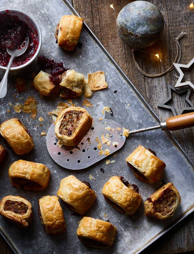 Cranberry and sage stuffing sausage rolls recipe | Sainsbury's Magazine