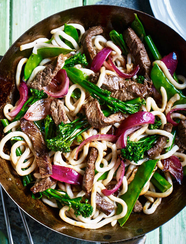 Beef and udon stirfry Sainsbury's Magazine