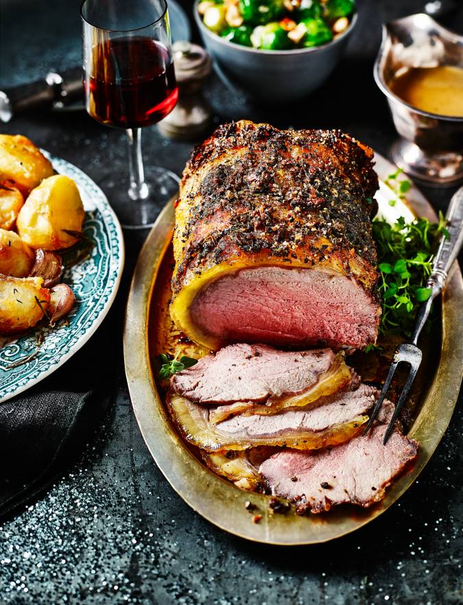 Roast beef sirloin with juniper and black pepper recipe | Sainsbury's ...