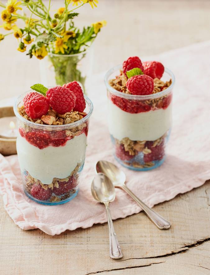 Raspberry parfait pots recipe | Sainsbury's Magazine