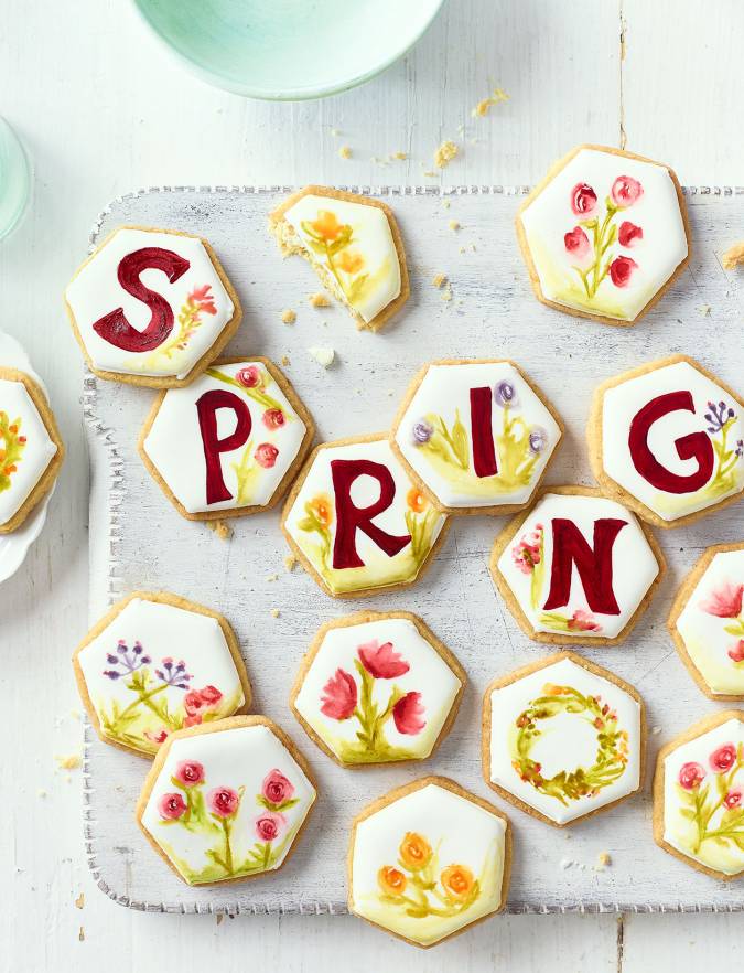 Floral biscuit tiles recipe | Sainsbury's Magazine